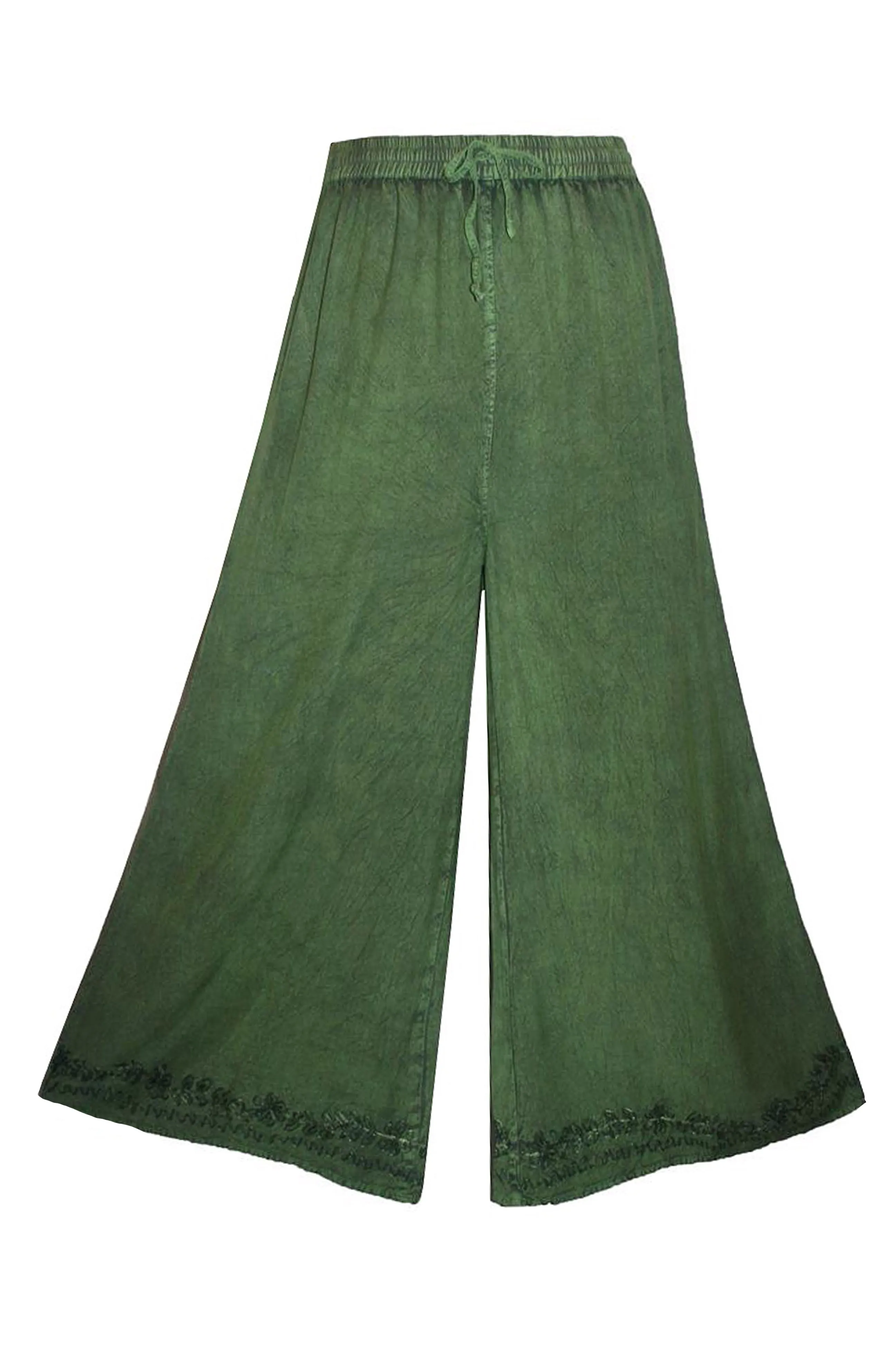 204 P Rayon Viscose Palazzo Belly Bottom Elastic Waistband Pant Trouser
