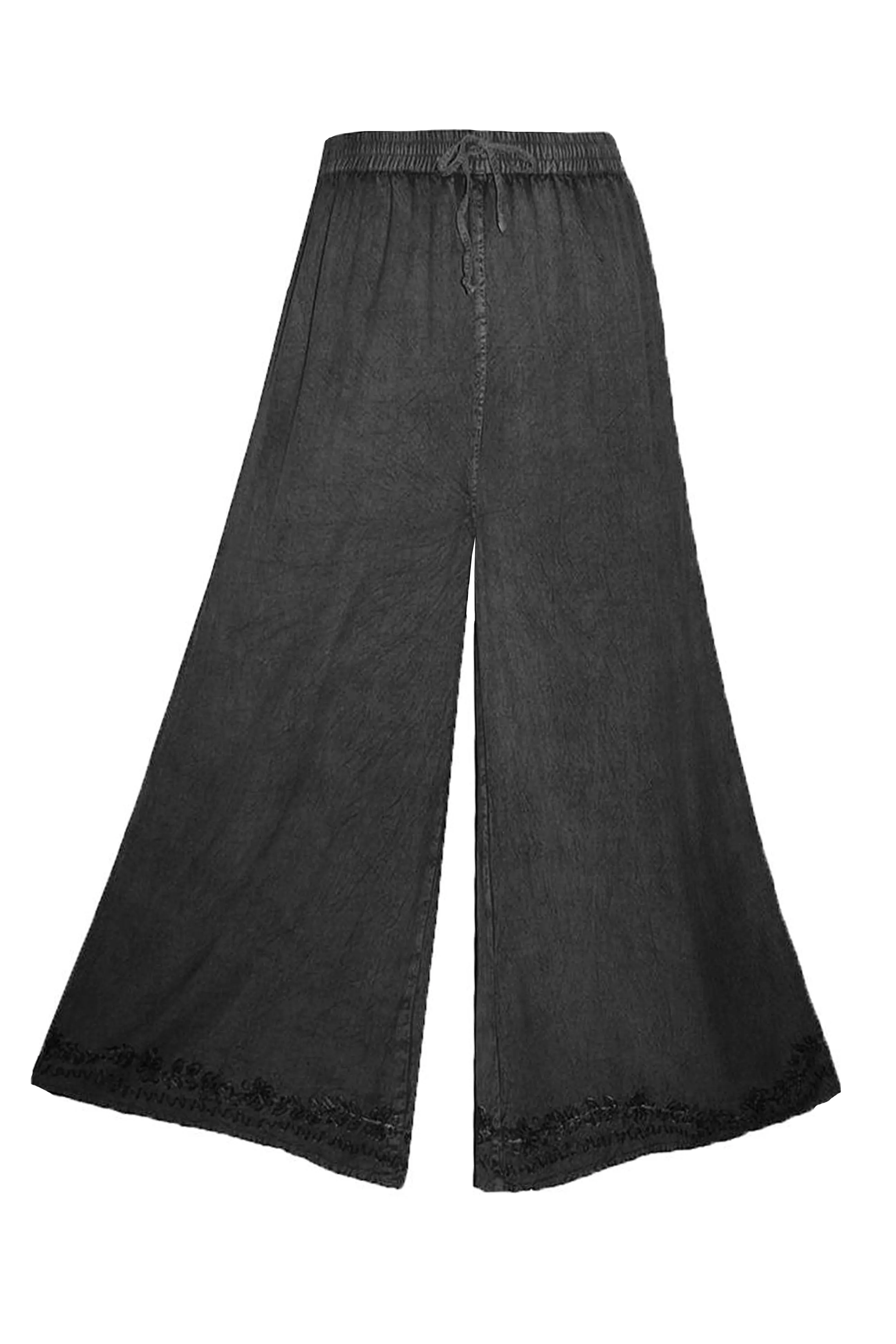 204 P Rayon Viscose Palazzo Belly Bottom Elastic Waistband Pant Trouser