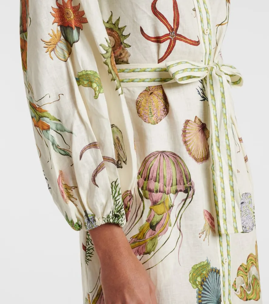 Al√É¬©mais Sea linen shirt dress