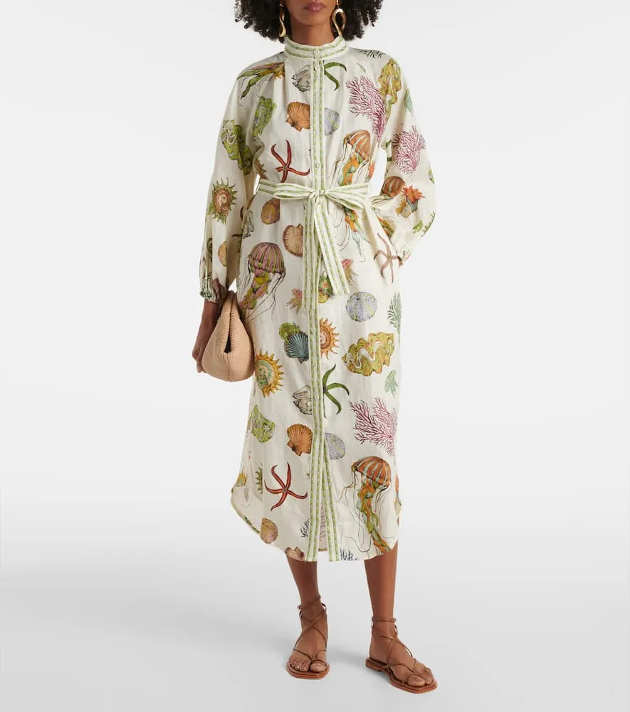 Al√É¬©mais Sea linen shirt dress