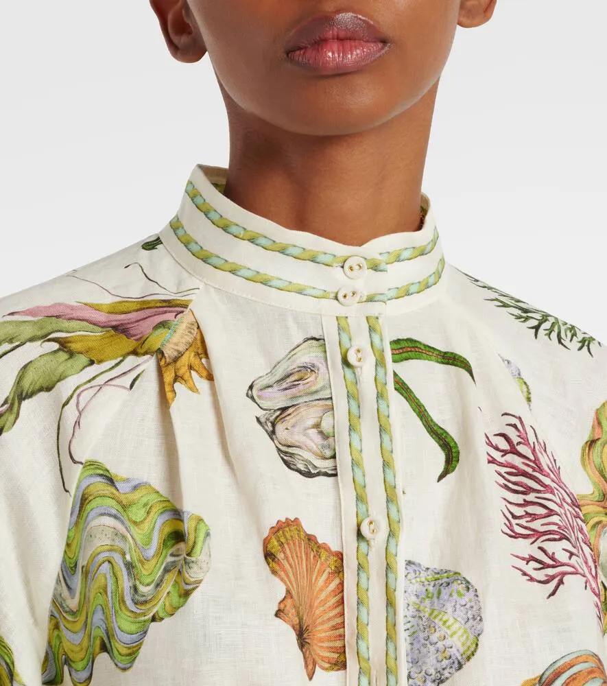 Al√É¬©mais Sea linen shirt dress