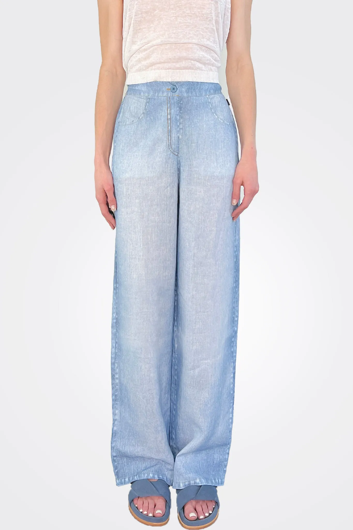 Amoni Wide Trousers - Light Denim