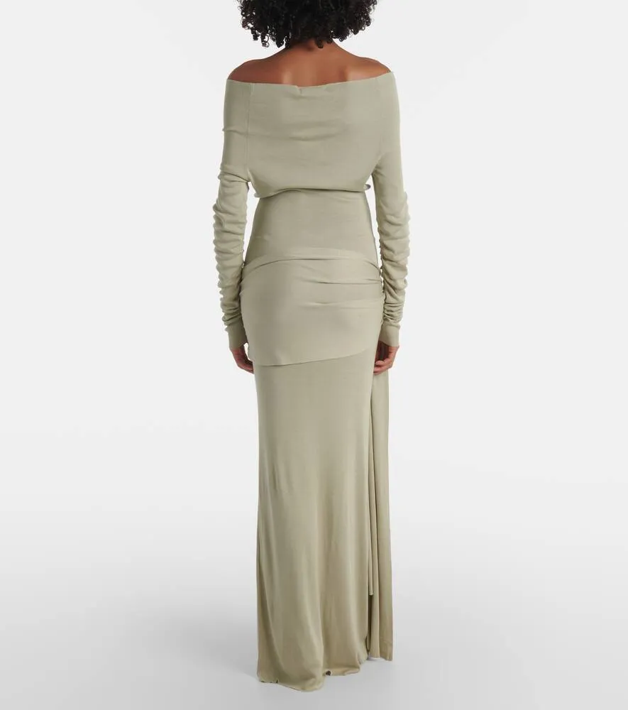 Aya Muse Kora off-shoulder silk-blend maxi dress