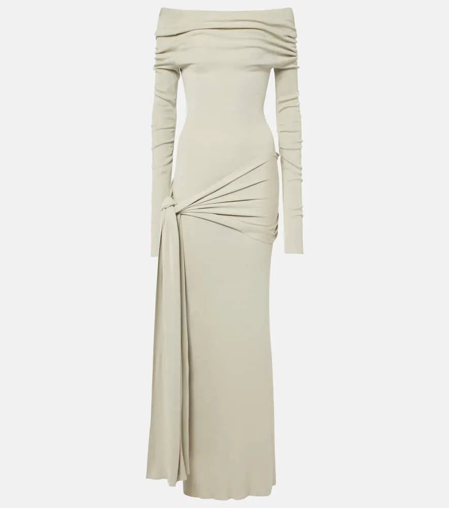 Aya Muse Kora off-shoulder silk-blend maxi dress
