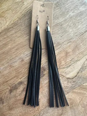 Black Fringed Earrings