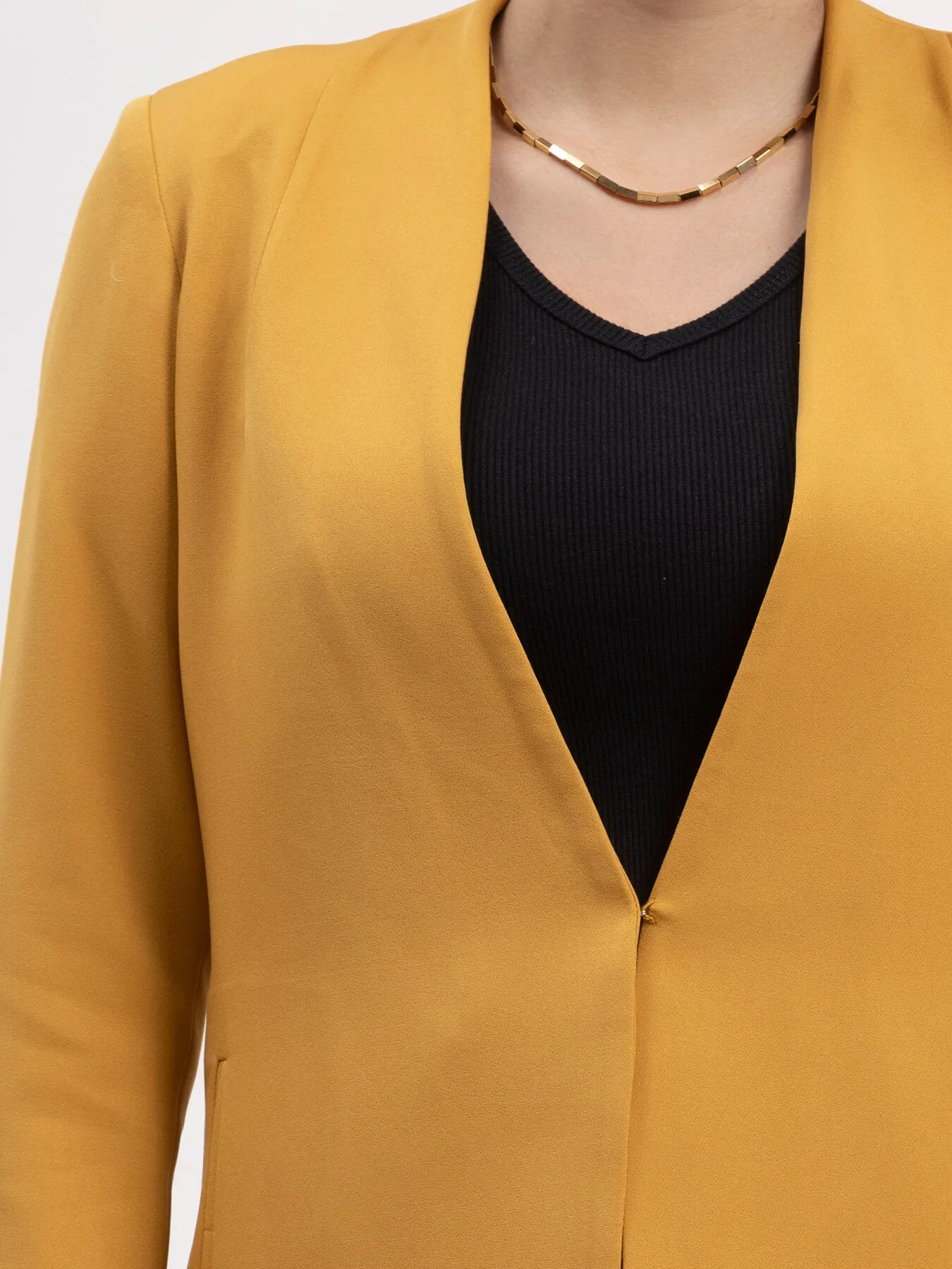 Blazer And Wide Legged Trousers Co-ord - Mustard