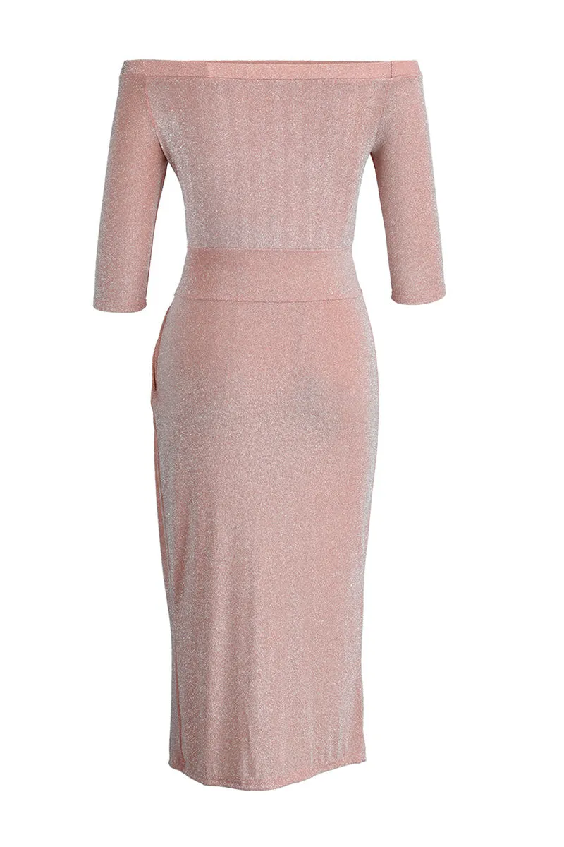 Bonnyshow  Wrap Hip Slit Collar Maxi Dresses(5 Colors)
