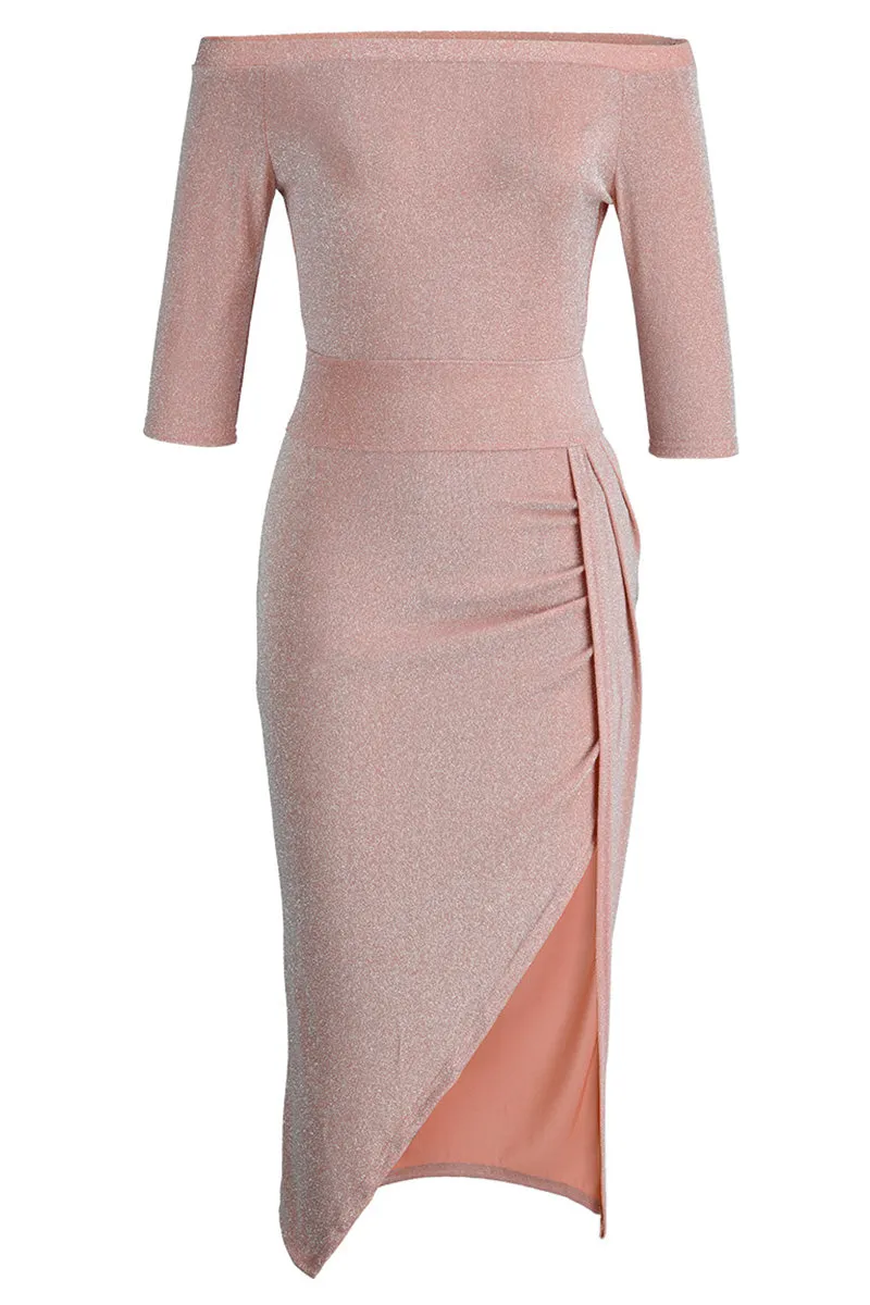Bonnyshow  Wrap Hip Slit Collar Maxi Dresses(5 Colors)