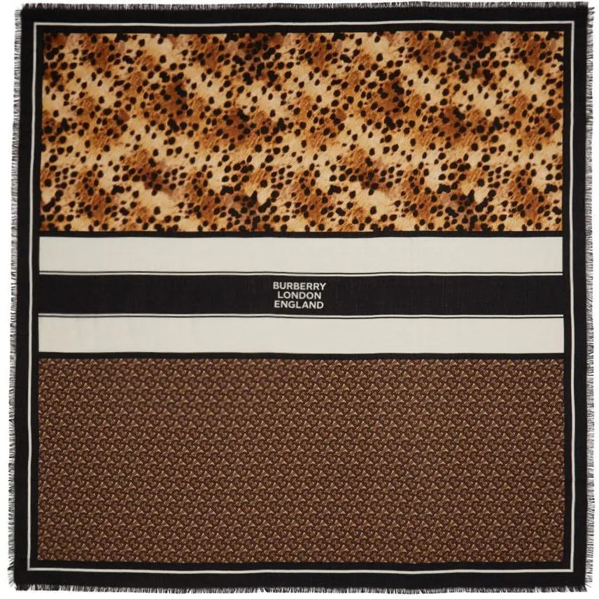 Burberry Brown Cashmere Montage Scarf