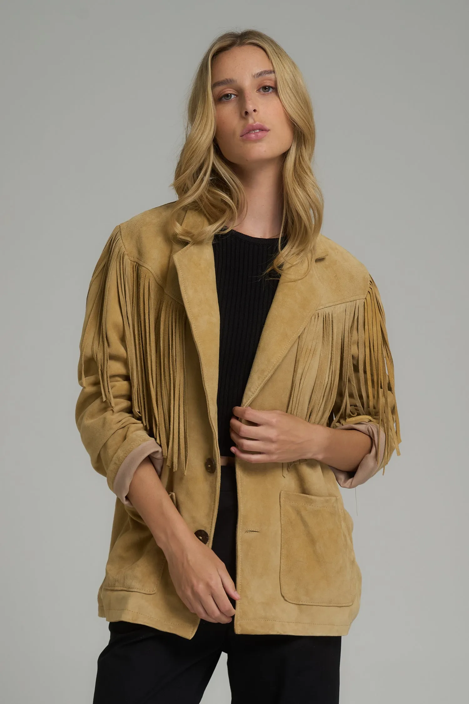 Camden Suede Jacket - Cashew