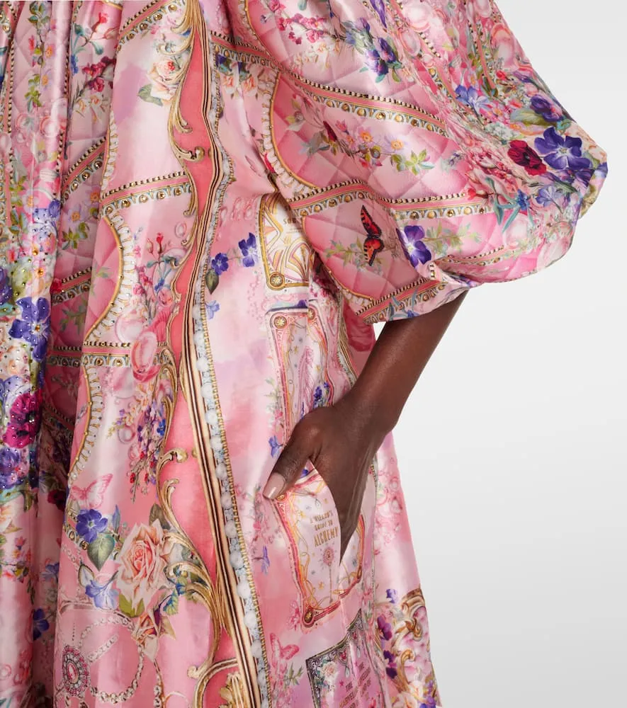 Camilla Crystal-embellished floral tafetta maxi dress