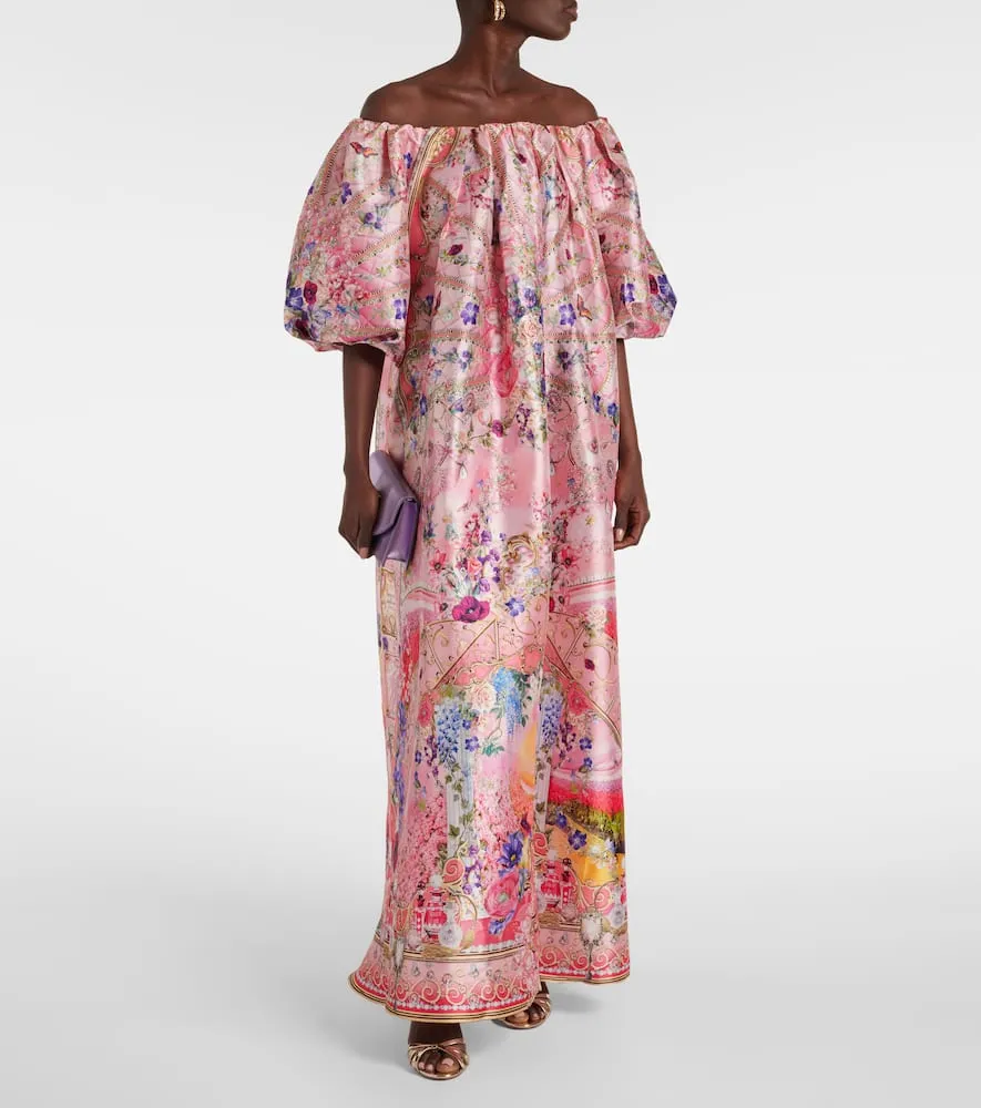 Camilla Crystal-embellished floral tafetta maxi dress