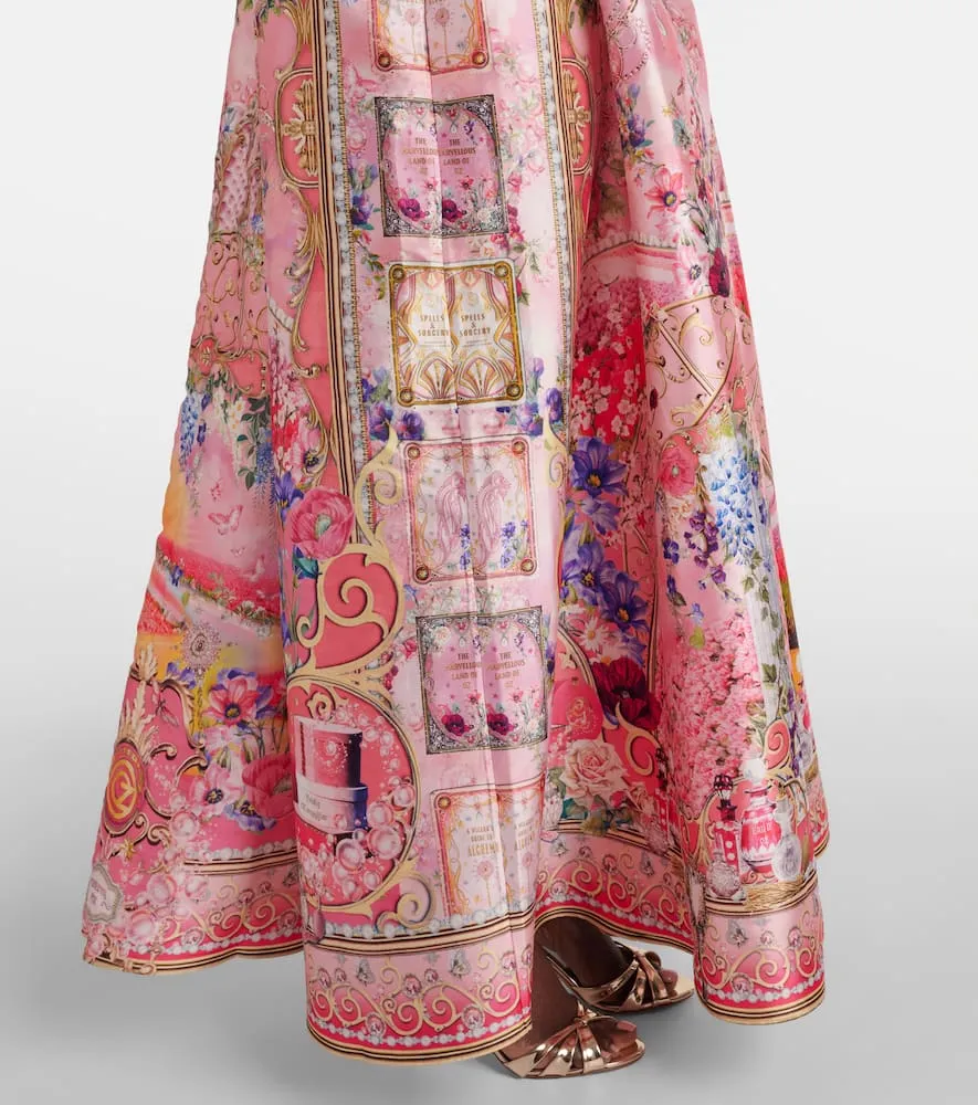 Camilla Crystal-embellished floral tafetta maxi dress