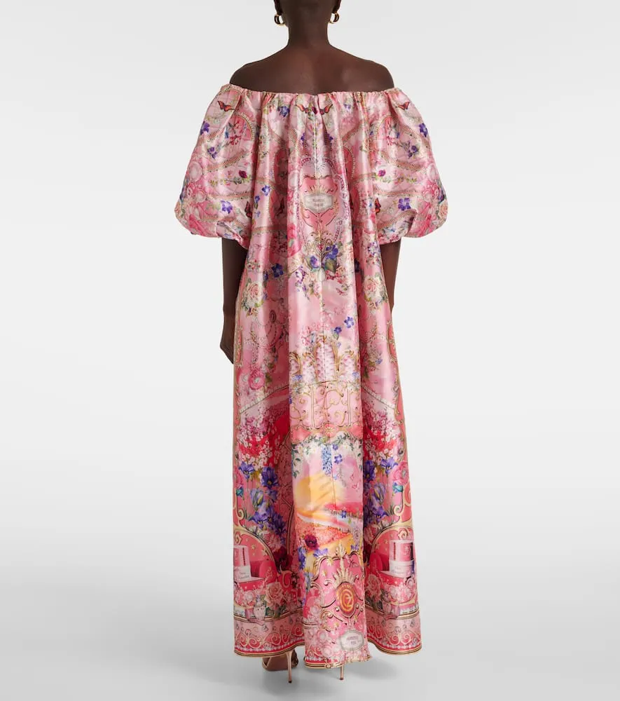 Camilla Crystal-embellished floral tafetta maxi dress