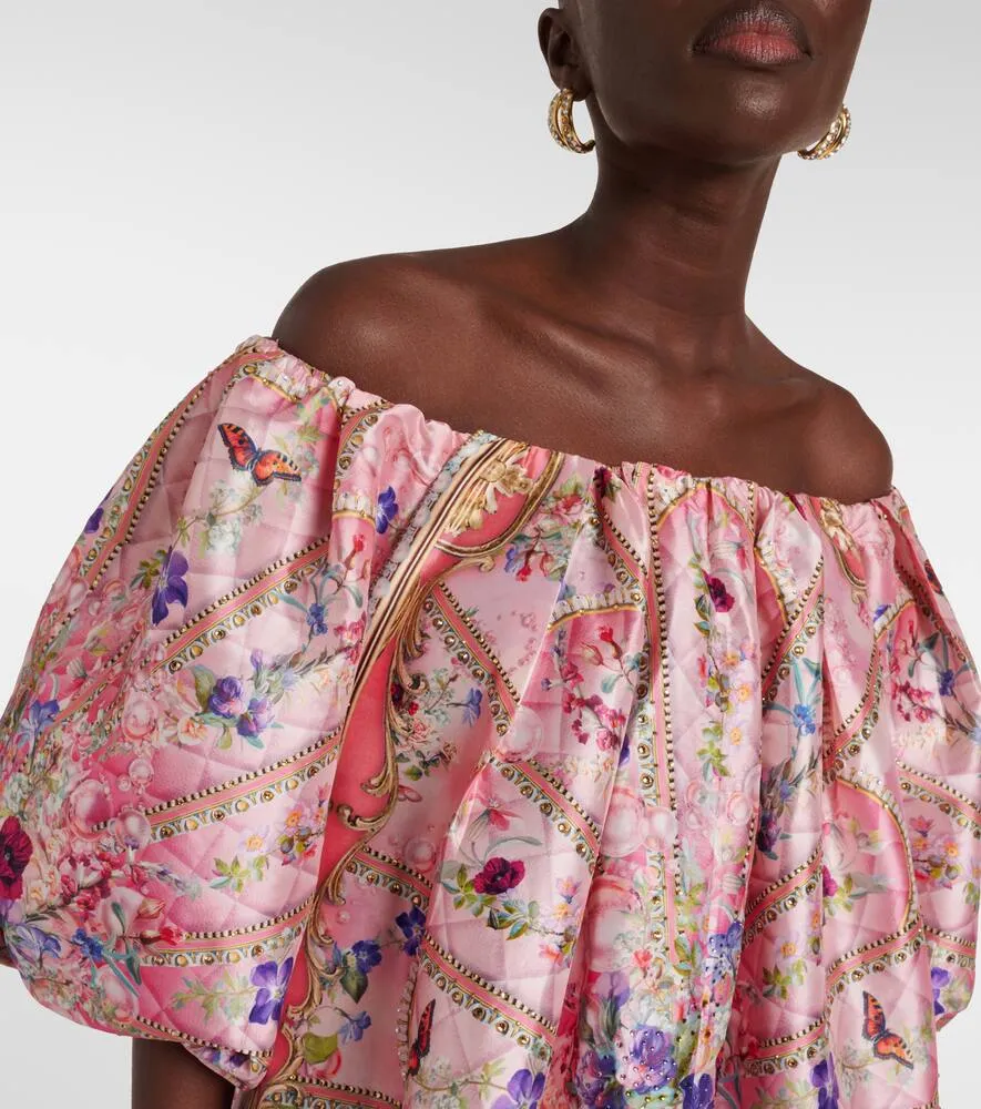 Camilla Crystal-embellished floral tafetta maxi dress