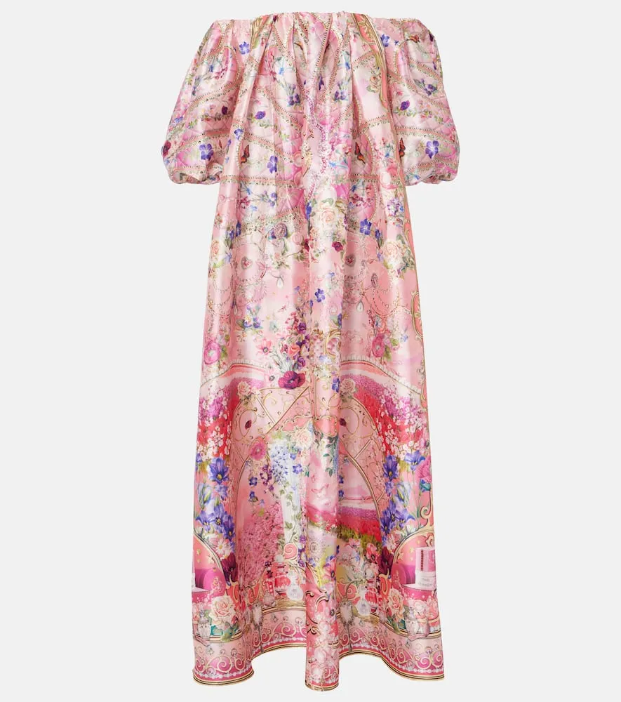 Camilla Crystal-embellished floral tafetta maxi dress
