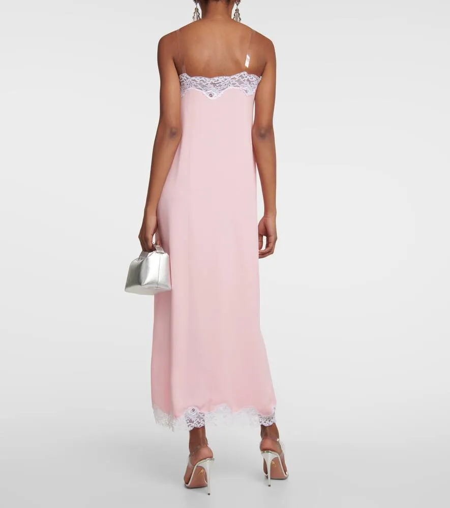 Christopher Kane Lace-trimmed maxi slip dress