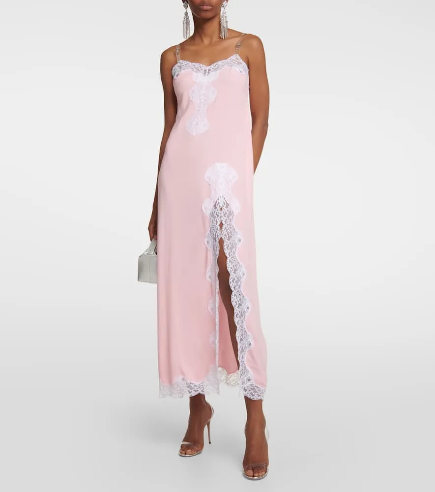 Christopher Kane Lace-trimmed maxi slip dress