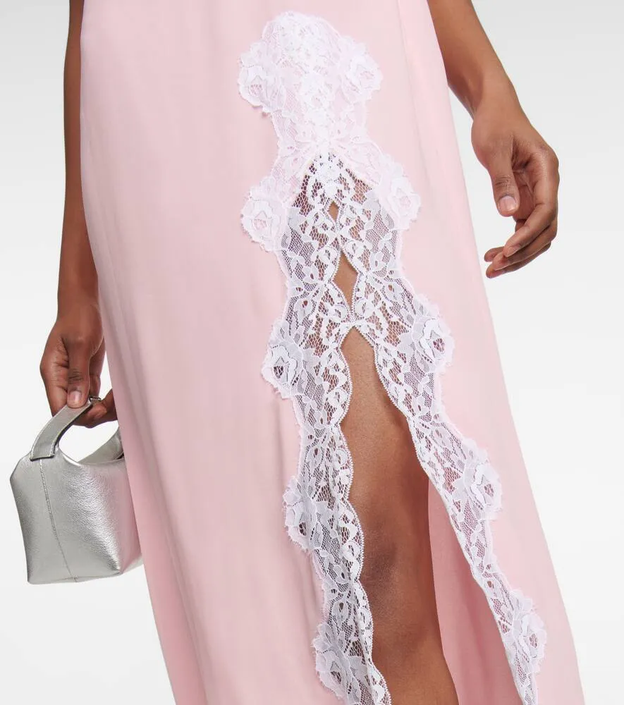 Christopher Kane Lace-trimmed maxi slip dress