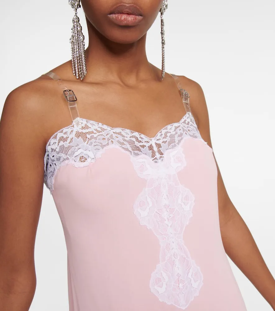 Christopher Kane Lace-trimmed maxi slip dress