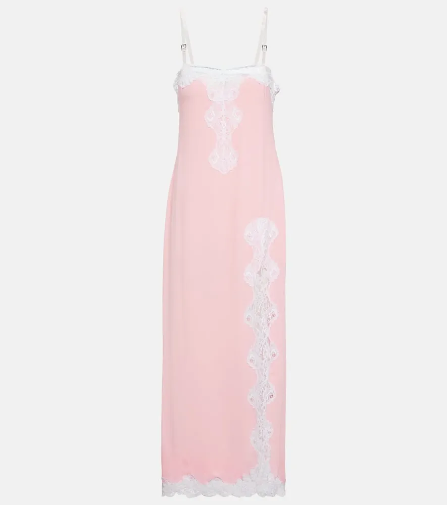 Christopher Kane Lace-trimmed maxi slip dress