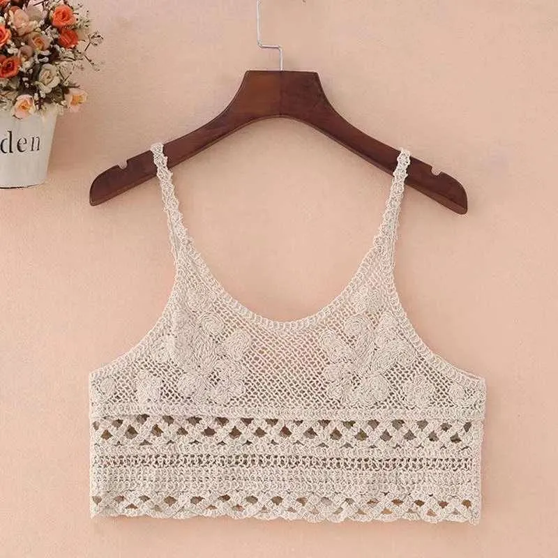 Crochet Tassel Halter Neck Crop Top