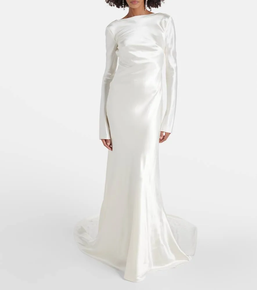 Danielle Frankel Bridal Simone wool and silk satin gown