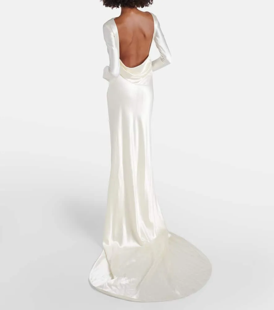 Danielle Frankel Bridal Simone wool and silk satin gown
