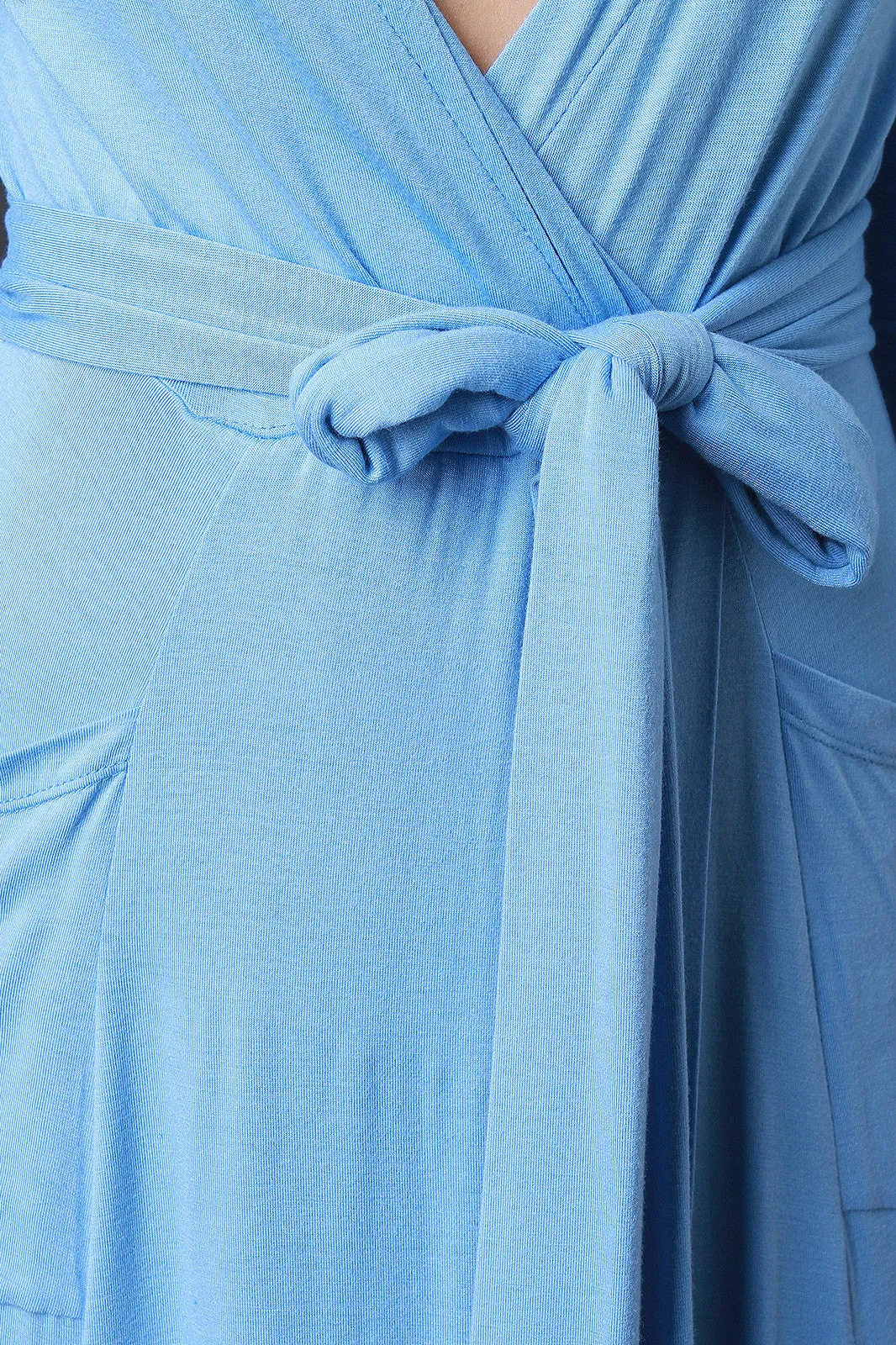 Deep Slit Wrap Side Midi Dress