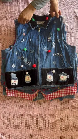 Denim christmas vest 20 pieces