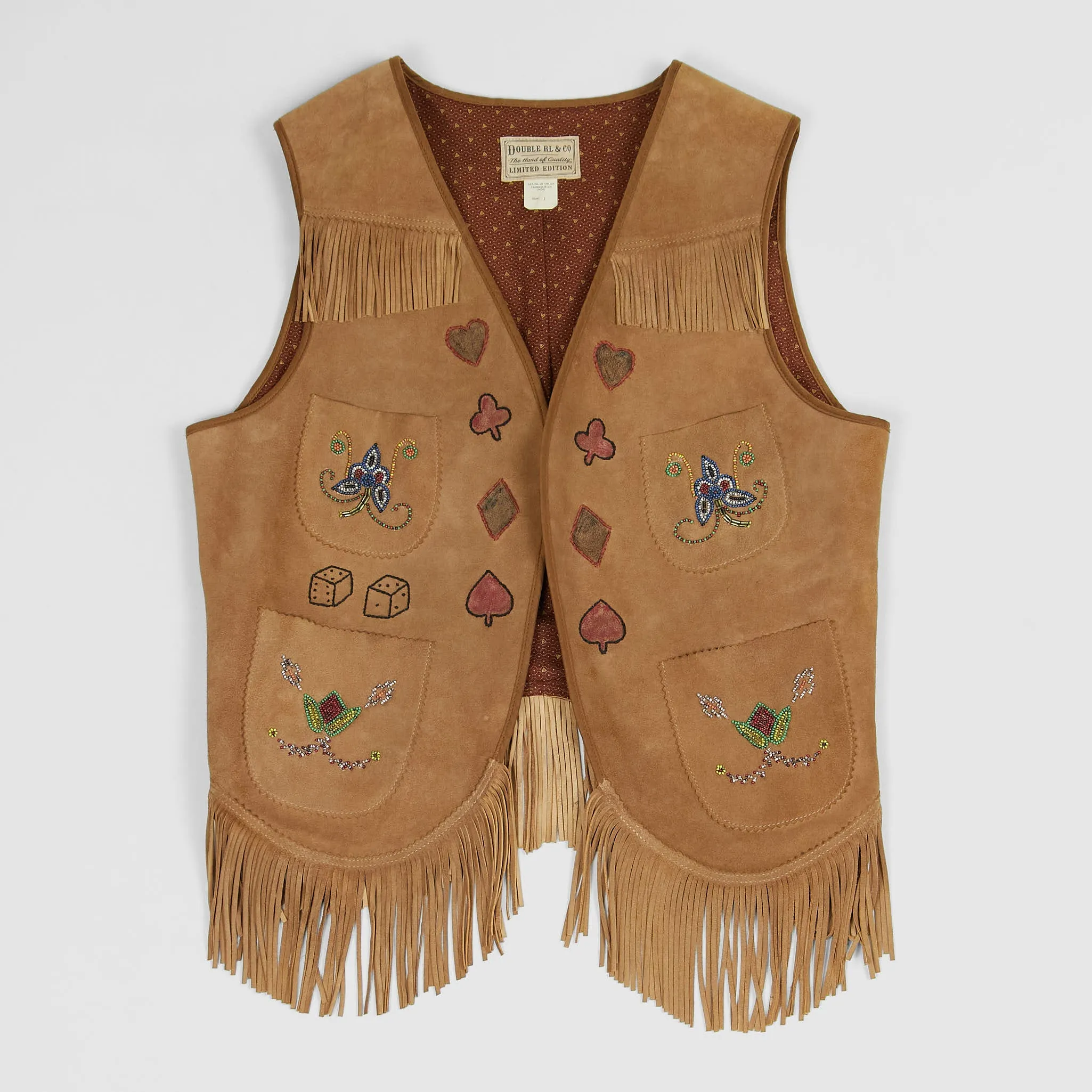 Double RL Ladies Limited Edition Hand Embroidered Leather Vests