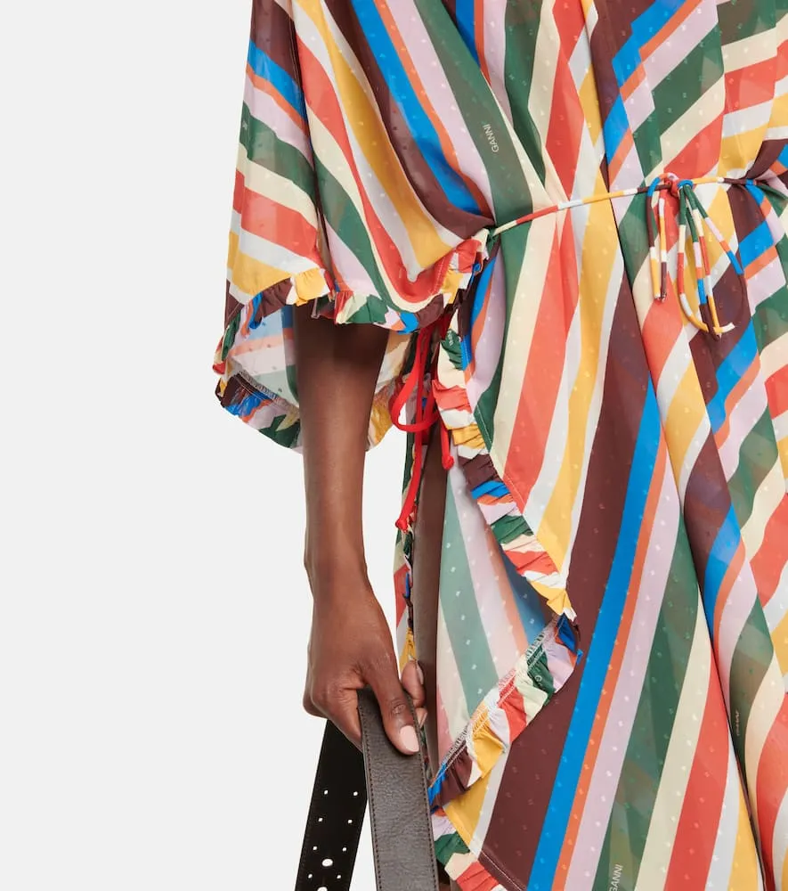 Ganni Striped chiffon maxi dress