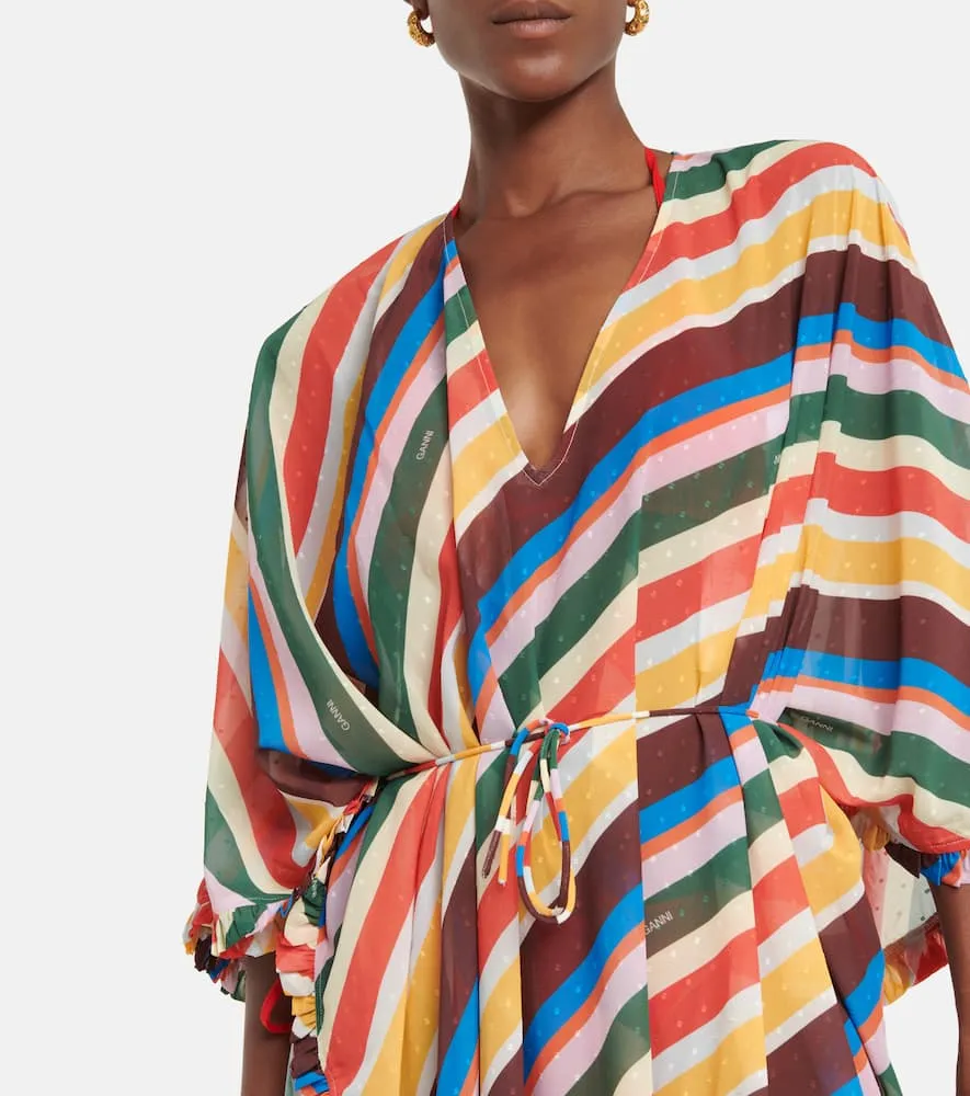 Ganni Striped chiffon maxi dress