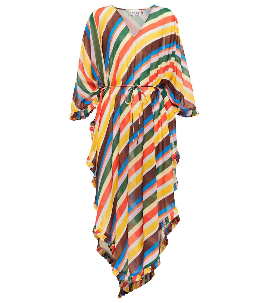 Ganni Striped chiffon maxi dress