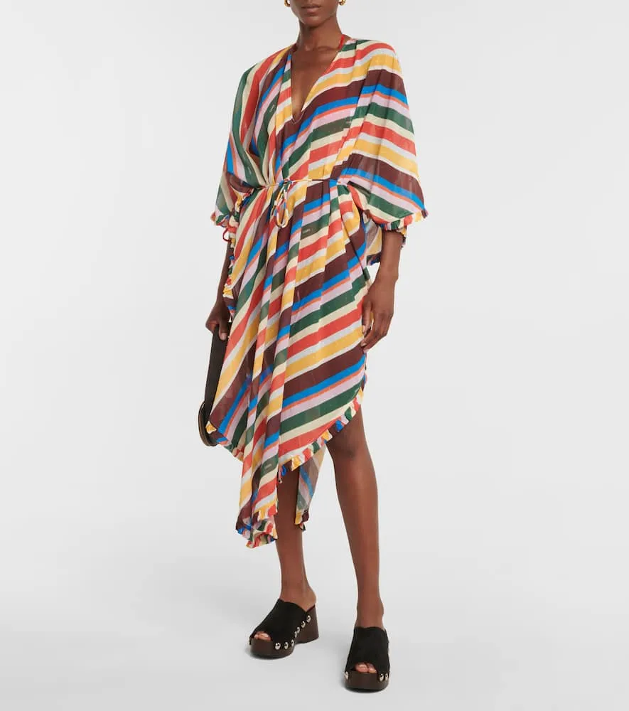 Ganni Striped chiffon maxi dress