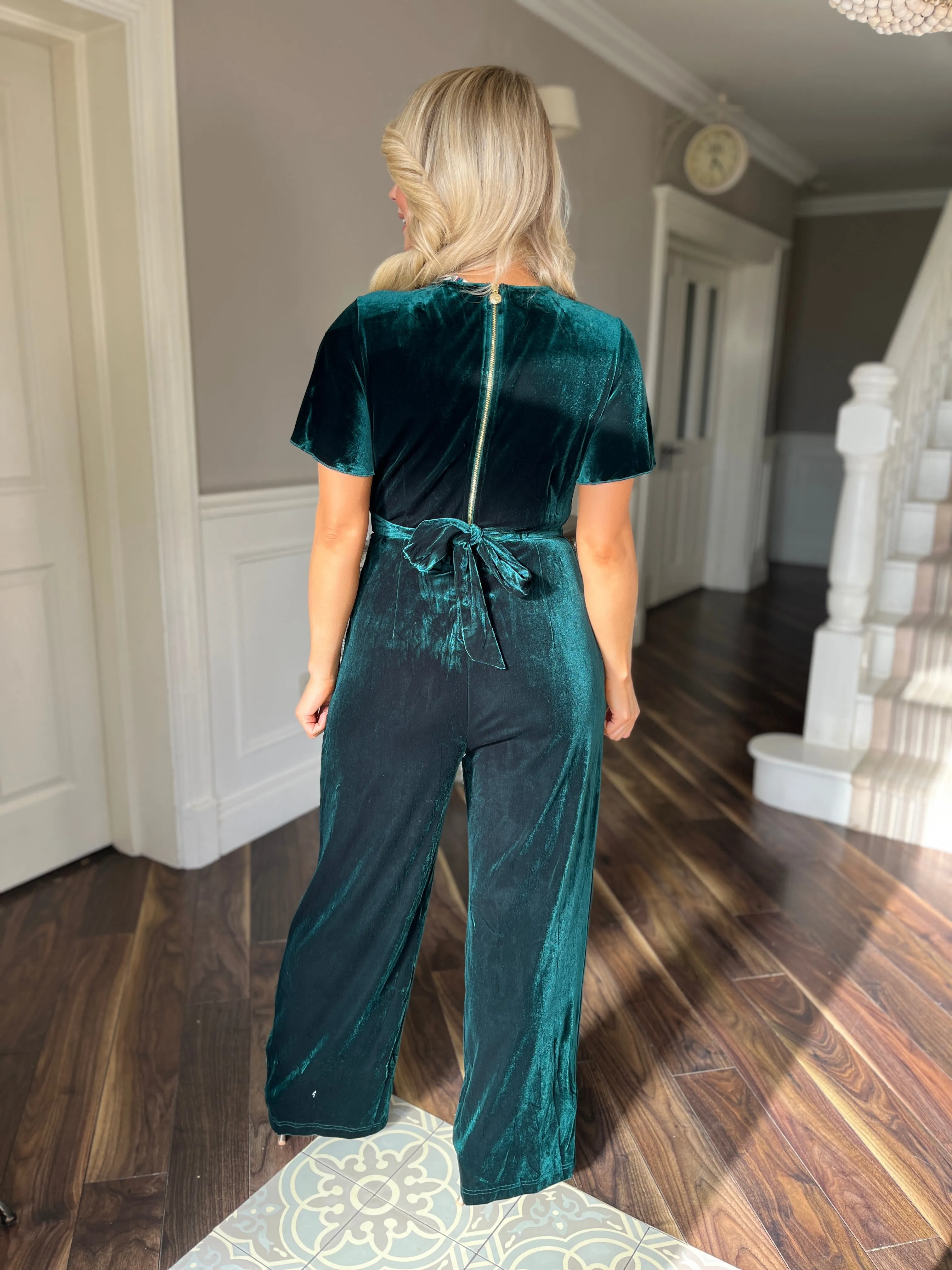 Green Velvet Jumpsuit