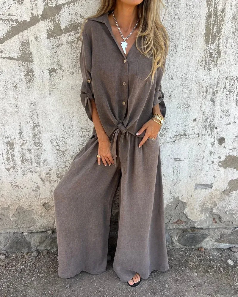 Lilac | Wide-Legged Casual Two-Piece Set