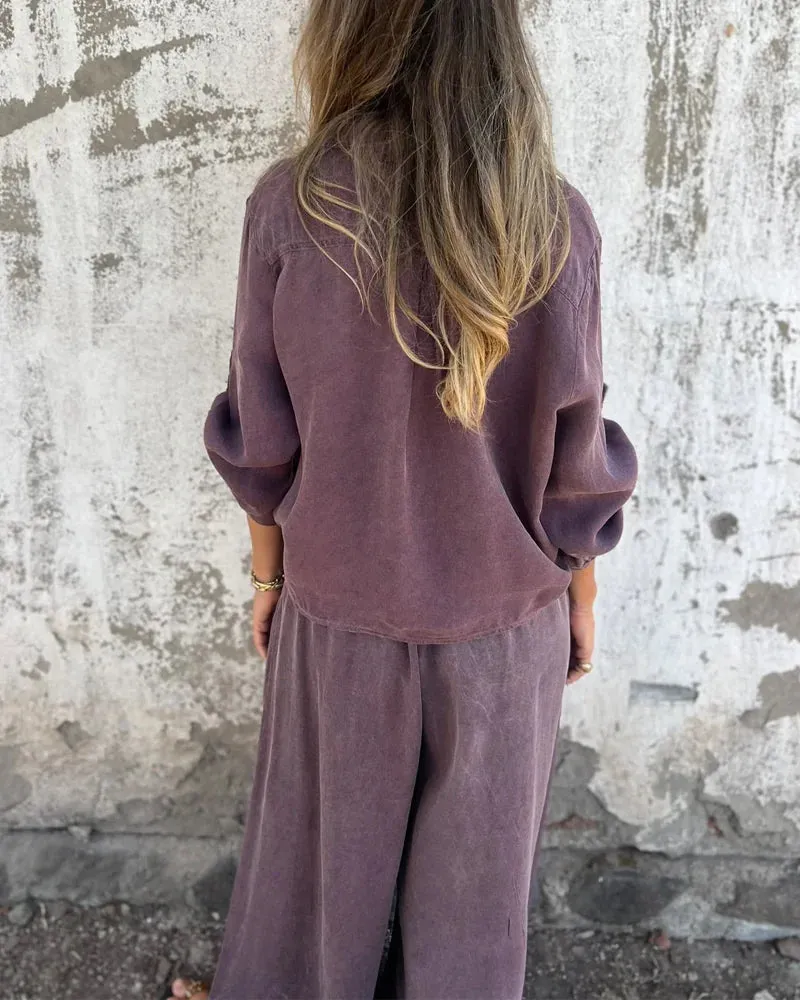Lilac | Wide-Legged Casual Two-Piece Set