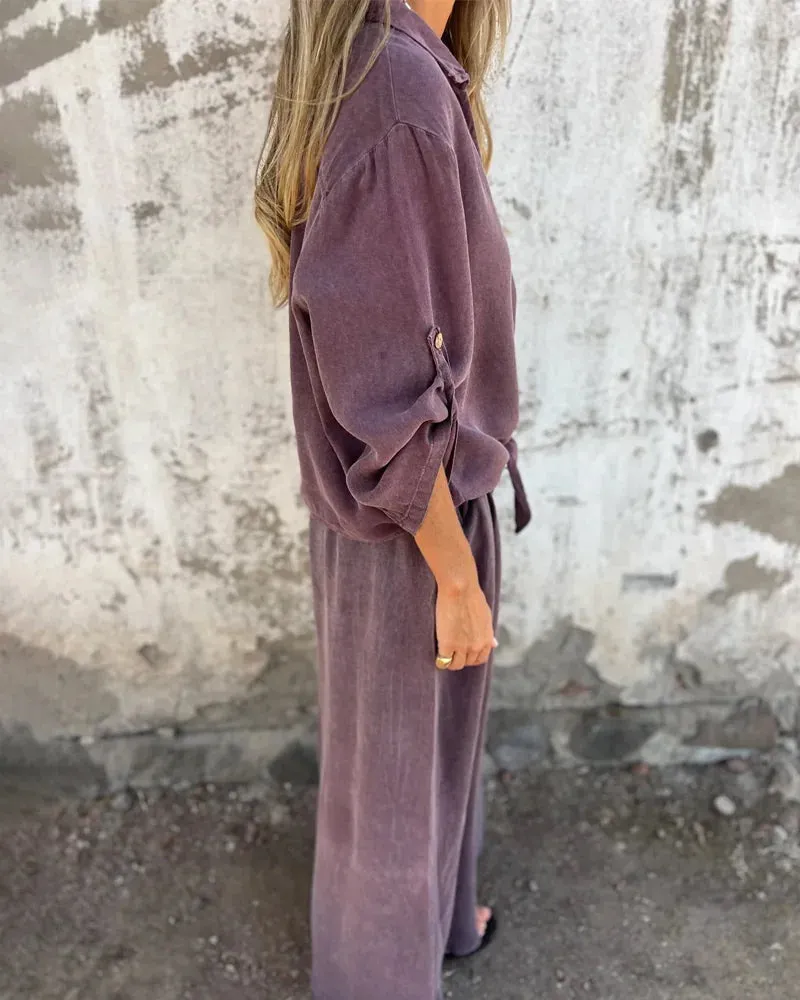 Lilac | Wide-Legged Casual Two-Piece Set