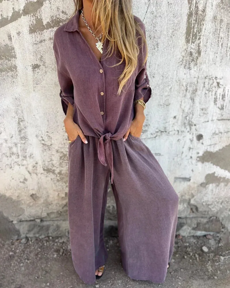 Lilac | Wide-Legged Casual Two-Piece Set