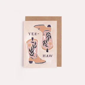 Mini Yee-Haw Cowboy Boots Card