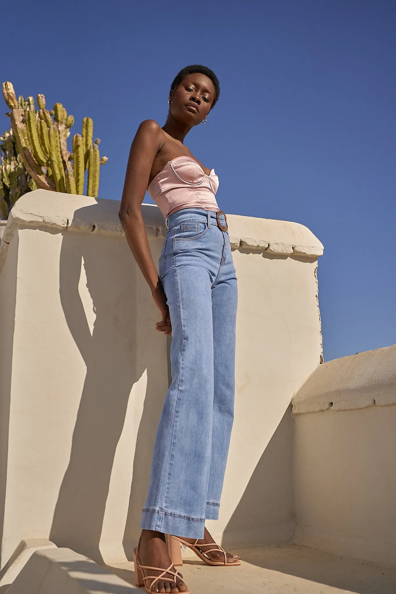 Oraije Wide Legged Denim Jeans with Belt Fiona