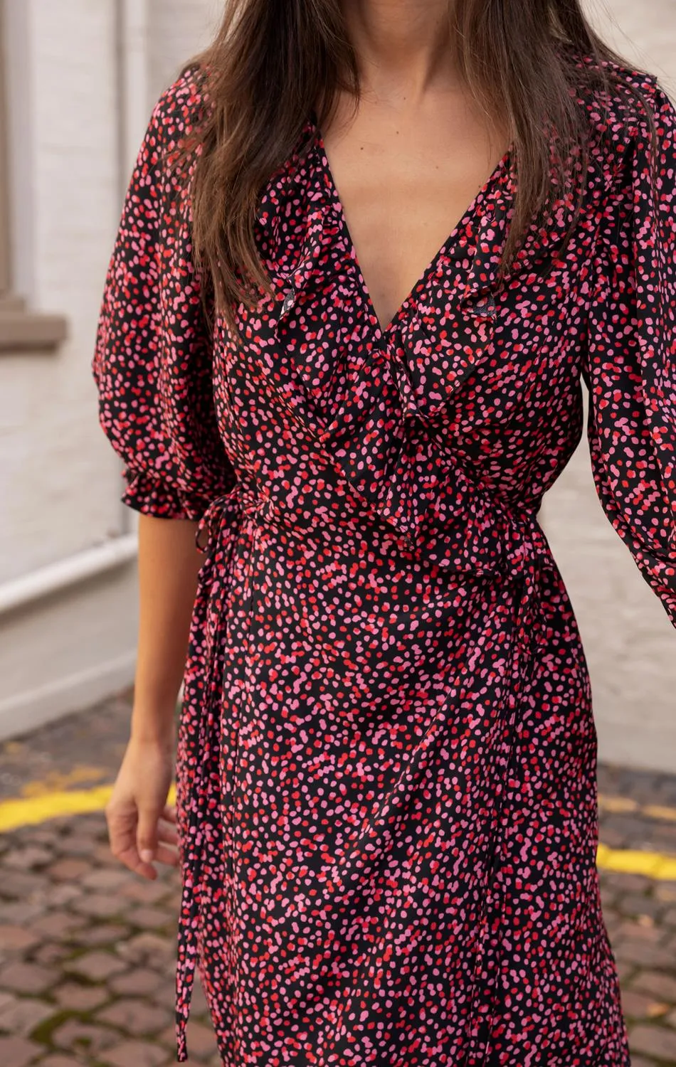 Ruffle Wrap Midi