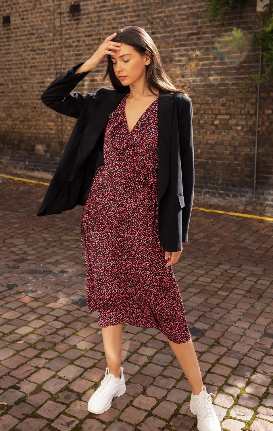 Ruffle Wrap Midi