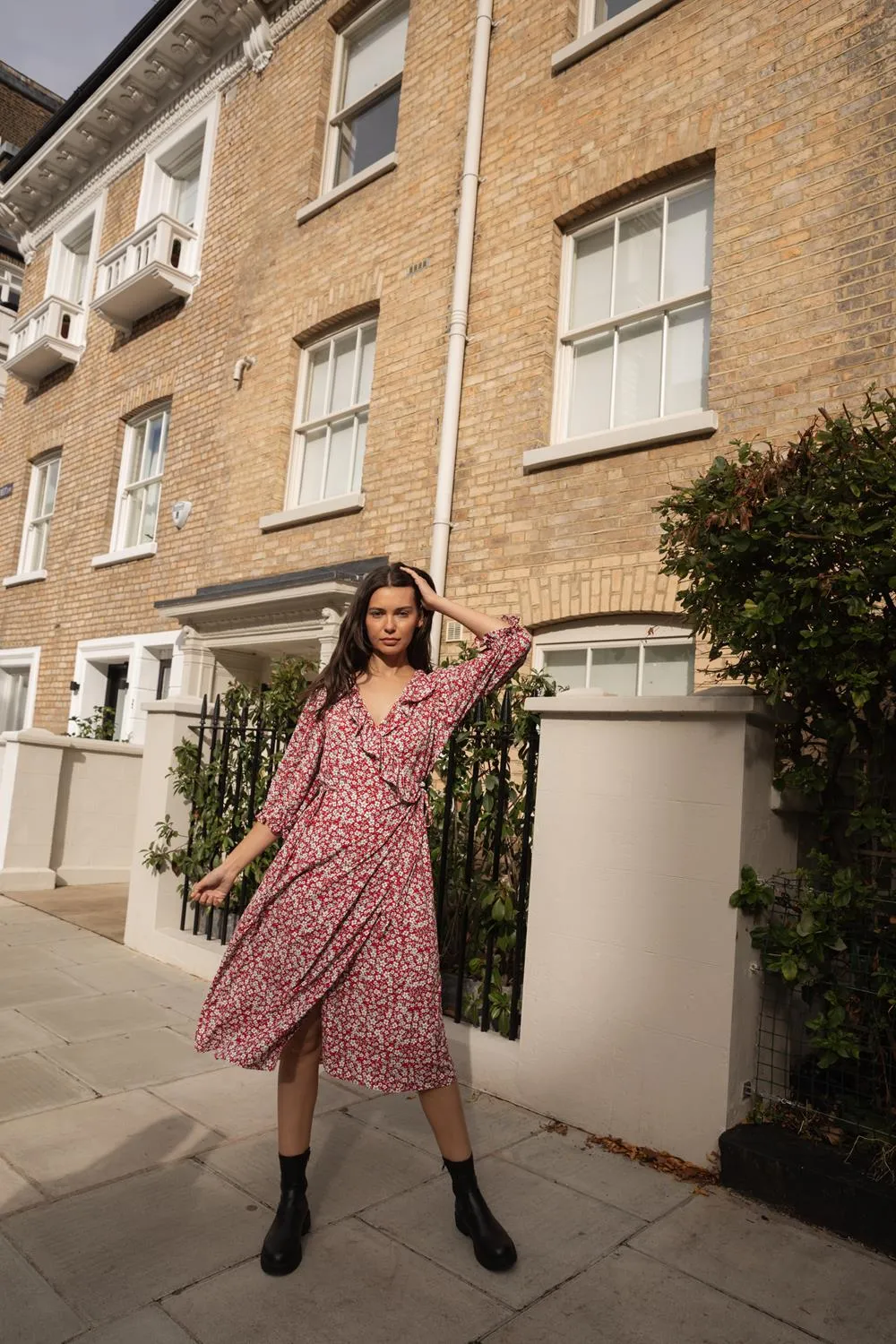 Ruffle Wrap Midi