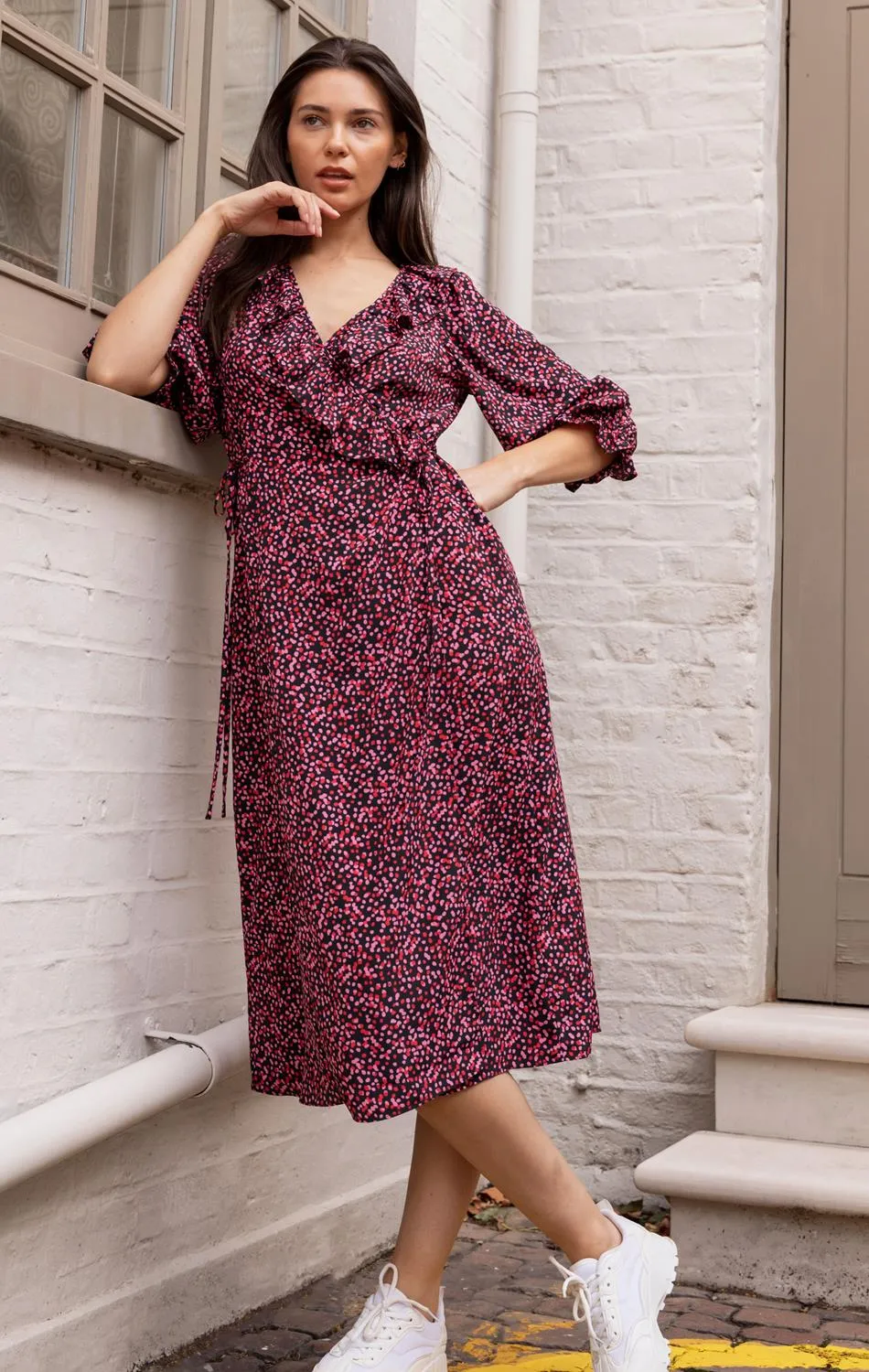 Ruffle Wrap Midi