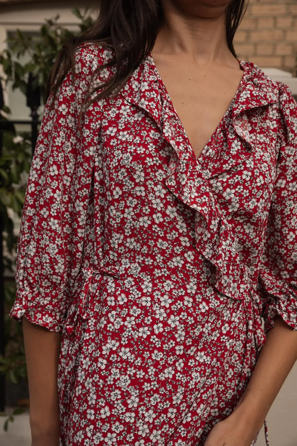 Ruffle Wrap Midi