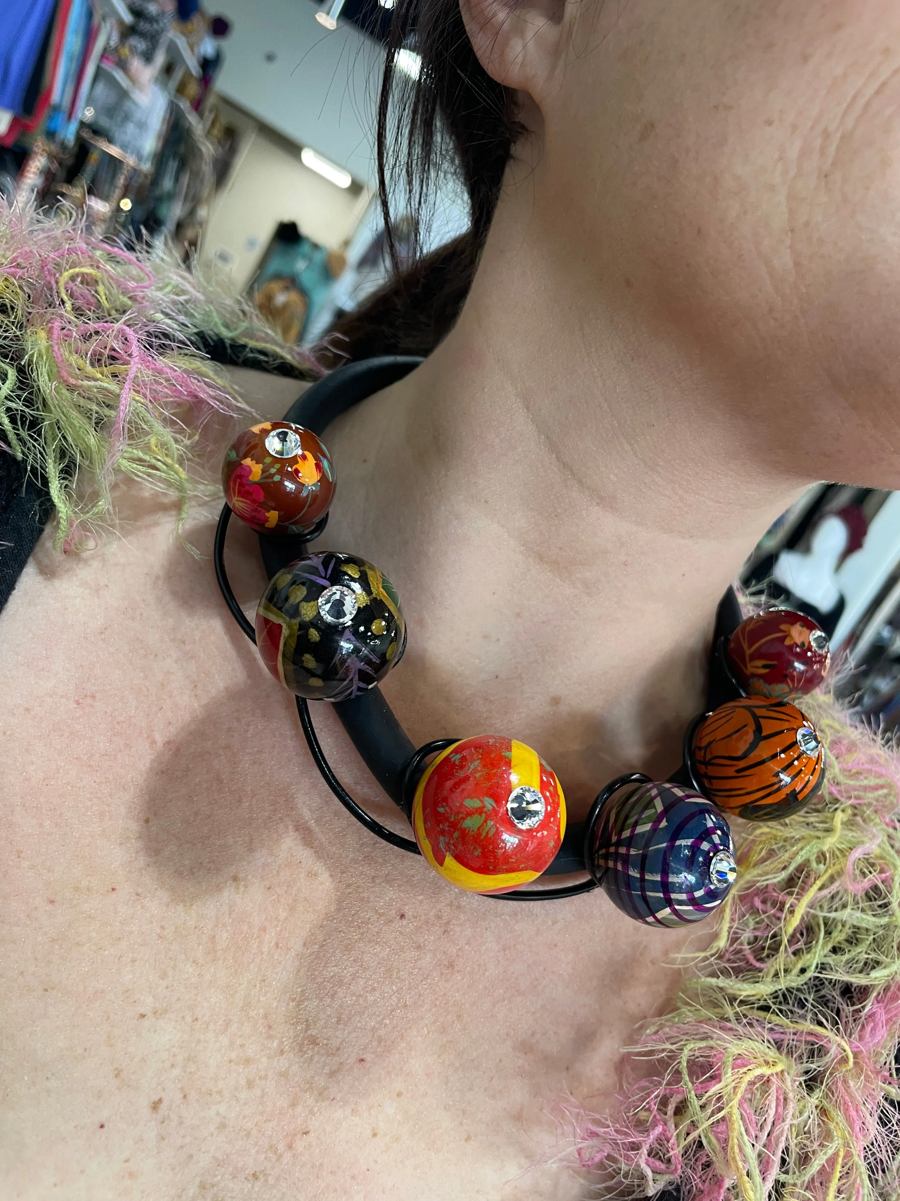 Springy Ball Drop Earrings by Jeff Lieb