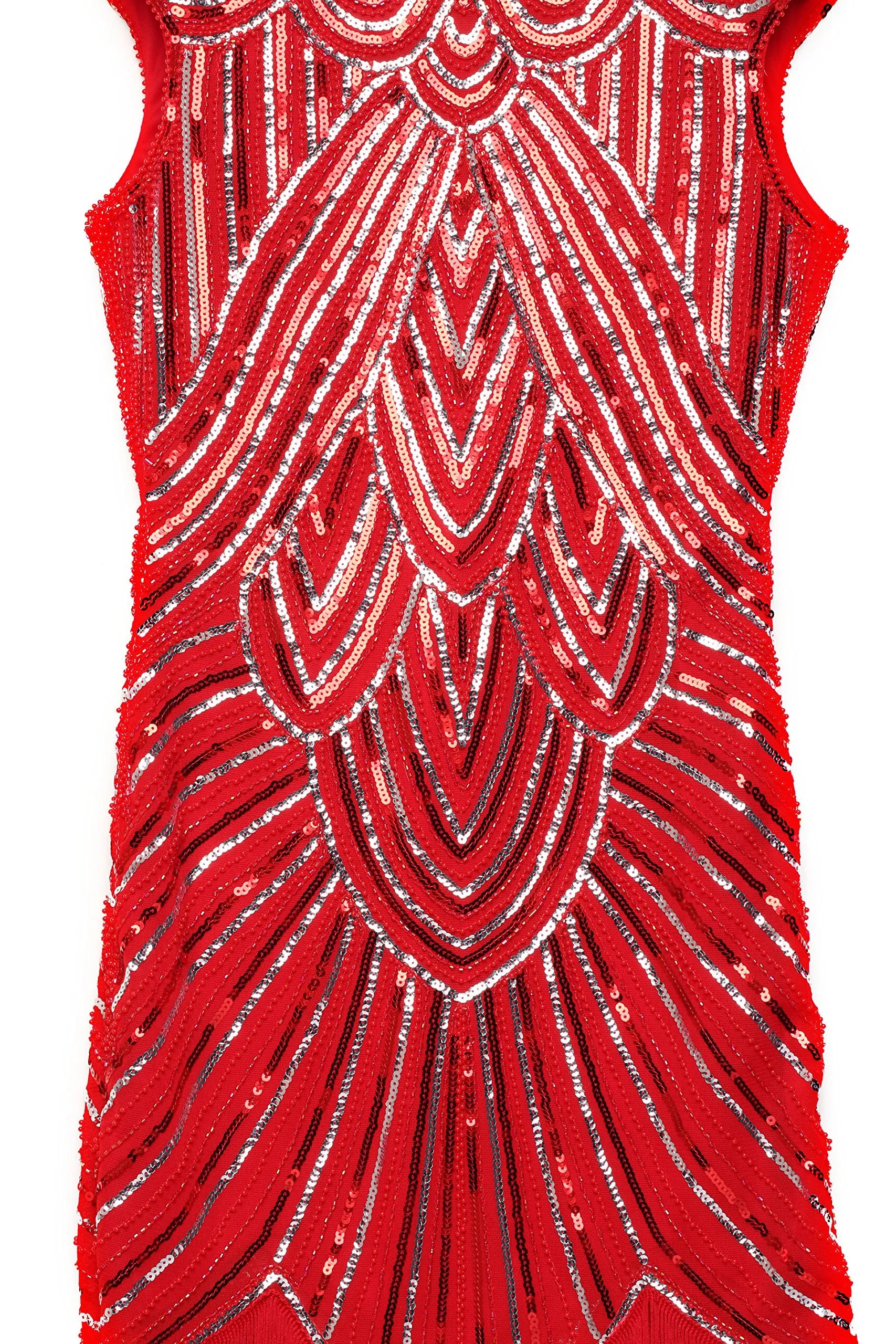 US STOCK Jet Black Flapper Beaded Fringed Great Gatsby Dress