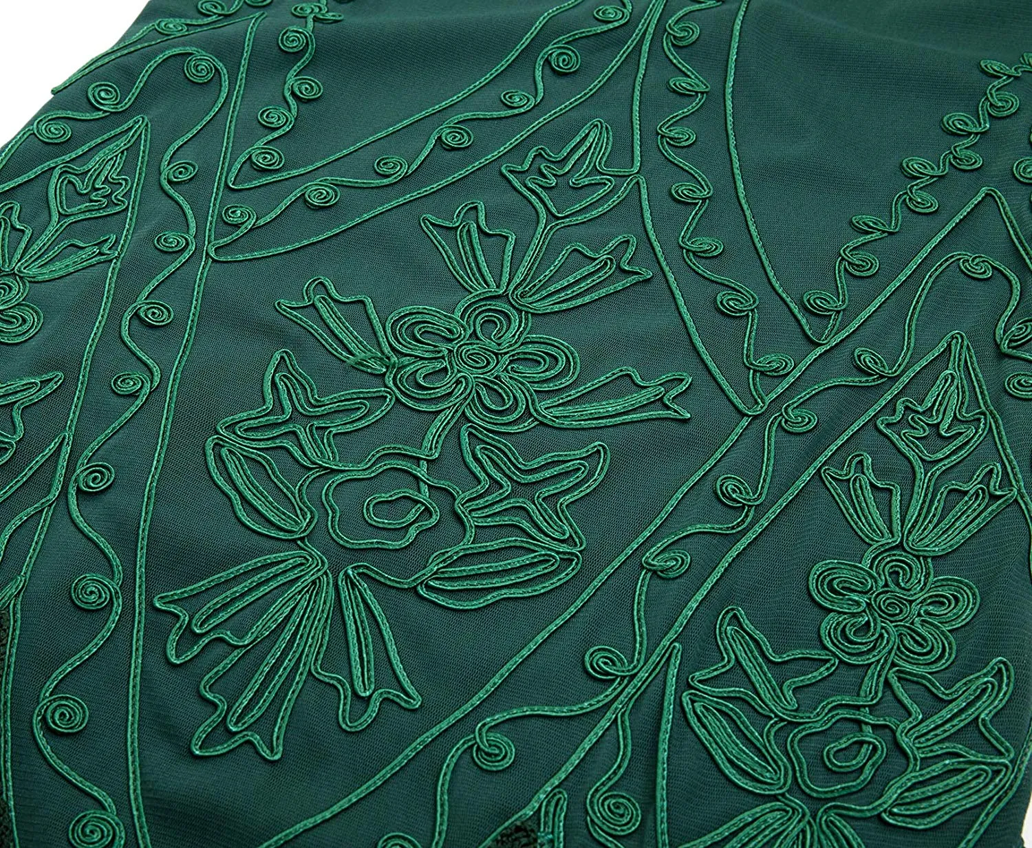 US STOCK Vintage 1920s Green Unique Flapper Dress Roaring 20s Great Gatsby Fringed Dress